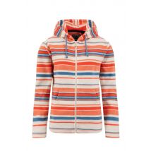 Weird Fish Imogen Full Zip Printed Microfleece Hoodie Dark Coral Size 10