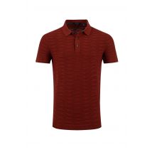 Weird Fish Emmet Trophy Neck Knitted Polo Shirt Coconut Shell Size 2XL