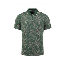 Weird Fish Jarat Printed Jersey Polo Shirt Dusky Green Size 4XL