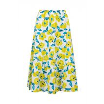 Weird Fish Harini Double Cloth Printed Midi Skirt Sunshine Yellow Size 12