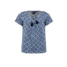 Weird Fish Sofia Printed Double Cloth Blouse Twilight Size 10