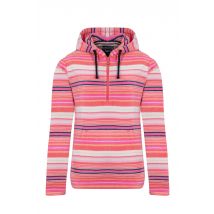 Weird Fish Lana 1/4 Zip Printed Micro Fleece Hoodie Peony Size 12