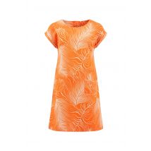 Weird Fish Orlando Printed Linen Rich Shift Dress Orange Peel Size 10