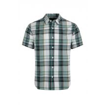 Weird Fish Judd Organic Cotton Short Sleeve Check Shirt Dusty White Size M
