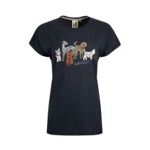 Weird Fish Walkies Organic Cotton Slub T-Shirt Navy Size 10