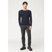 hessnatur Herren-Outdoor Langarmshirt aus Bio-Merinowolle - blau Größe 48