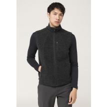 hessnatur Herren-Outdoor Wollfleece-Weste aus Bio-Merinowolle - schwarz Größe 54