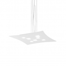 Lampadario sospensione Isotta 10 luci GX53 bianco - Lampada soffitto design moderno 62x69cm, luce biemissione, max 10x8W, IP20, lampadine escluse