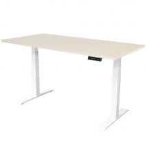 Elektrisch verstelbaar bureau - 180x80 cm - Dual motor - Wit / Licht e