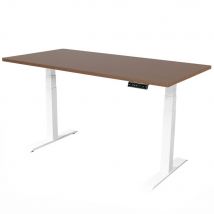 Elektrisch verstelbaar bureau - 180x80 cm - Dual motor - Wit / Donker