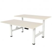 Elektrisch verstelbaar duo bureau - 160x80 cm - Two dual motor - Wit /