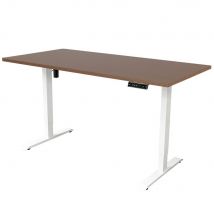 Elektrisch verstelbaar bureau - 160x80 cm - Single motor - Wit / Donke