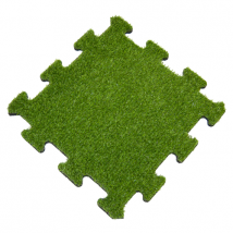 Rubber tegel met kunstgras toplaag 30 mm - 50x50 cm - Puzzelsysteem