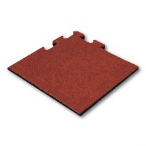 Rubber tegel 50 mm - 50 x 50 cm - Rood - Puzzelsysteem - Hoekstuk