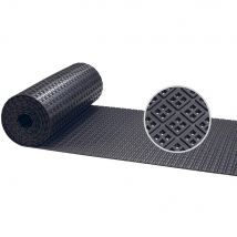 Rubber loper / rubbermat op rolÂ - vierkant motief - 10 mm - 200 cm bre