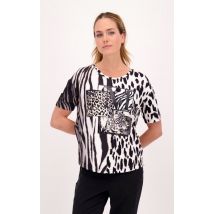 Monari Shirt Animal Print schwarz weiß
