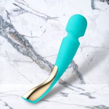 Ocean Blue Siliconen Smart Wand™ 2 Large wand vibrator van Lelo