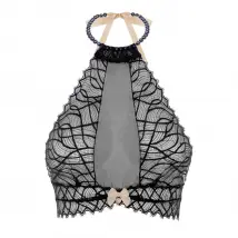 Bettie Page Top –| Luxueuze Retro Lingerie met Parel Choker Maat L