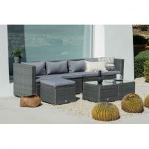 Bahamas Conjunto Cuatro Doble Mesa Gris - Kiefergarden