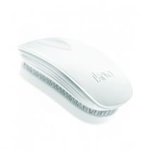 Ikoo Pocket Black Rose Metallic Hairbrush White Classic