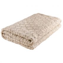Nord Snow  Leaves Style Merino Wool Blanket Parsnip