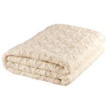 Nord Snow  Leaves Style Merino Wool Blanket Ecru White