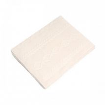 Nord Snow Baby Diamond Aran Style Merino Wool Blanket Ecru White