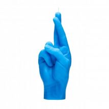 CandleHand Crossed Fingers Candle Blue