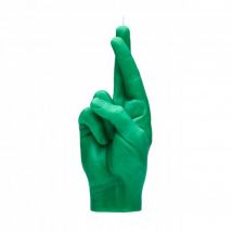 CandleHand Crossed Fingers Candle Green