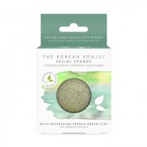 The Konjac Sponge Konjac Facial Puff Sponge with Refreshing French Green Clay