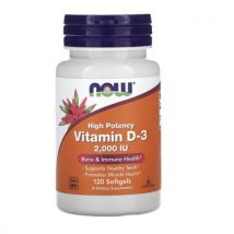NOW Foods Vitamin D-3 2000 IU High Potency 120 capsules