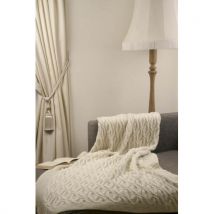 Nord Snow Honeycomb Style Merino Wool Blanket Ecru White