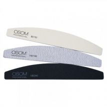 OSOM Professional Emery Half Moon Shape Nail Files Kit 3 pcs.