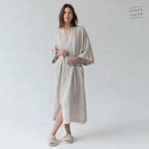 Linen Tales Melange Linen Summer Bathrobe S-M