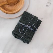 Linen Tales Linen Dishcloth Set of 2 Forest Green