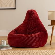 Cord Recliner Bean Bag - Burgundy