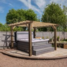 Wooden Pergola - Flat and Open Roof - Red / 3.6cm / 1.8cm / 300kg