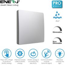 1 Gang Wireless silver body Kinetic Switch Dimmable - white