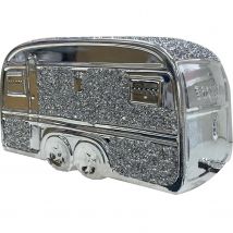 Crushed Diamond Silver Crystal Square Gypsy Caravan - Silver