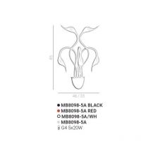 Appliques SWAN 5xG4 MB8098-5A - chrome