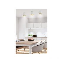 Spot de surface design apparent TUBA LED 5W 4000K - blanc / bois