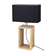 Lampe de table CADRE 7714974 E27 - chêne huilé / noir