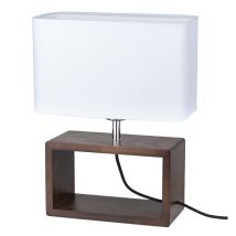 Lampe de table CADRE 7722976 E27 - noyer / blanc