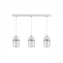 Lampe Suspendue design AMARETTO 3xE27 - blanc / transparent