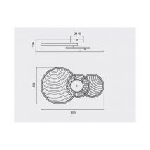 Applique et Plafonnier Design COLLAGE LED 40W 3000K - or