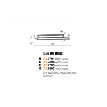 Applique murale salle de bain DALI 90 LED 24W 2880lm 4000K IP44 noir