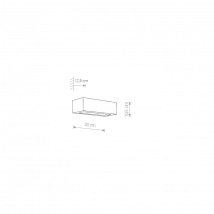 Applique rectangulaire GIPSY S E27 - plâtre
