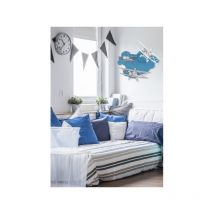 Applique murale enfant PLANE III 3xGU10 - bleu / gris