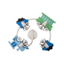 Applique chambre enfant TRAIN IV 4xE14 - bleu / vert
