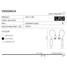 Applique VERONICA LED 3W noir